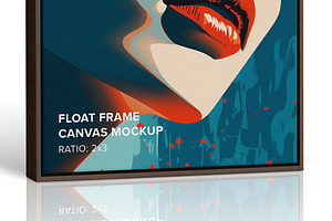 Stand Floater Frame Mockup R-2x3