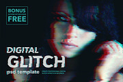 Digital Glitch Effect PSD Templates, a Brushes & More by Twinbrush (Thumbnail 1 of 8)