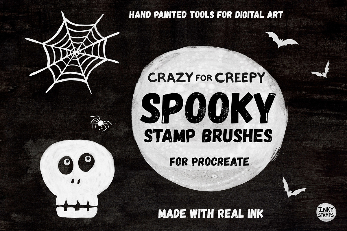 Spooky Stamp Brushes - Procreate, a Brush Add-On by INKY STAMP BRUSHES (Photo 1 of 10)