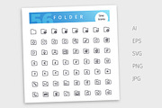 Folder Line Icons Set, an Outline Icon by Voysla's Shop (Thumbnail 4 of 4)