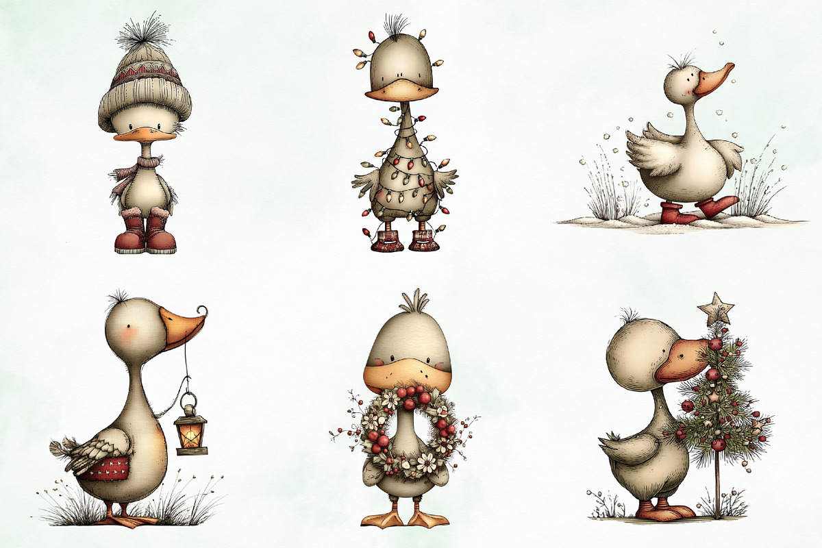 Whimsical Geese Clipart Bundle, an Illustration by Creative Art (Photo 4 of 10)