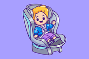 Cute Baby Boy Sitting On Car Seat, a Person Illustration by Catalyst Labs (Thumbnail 1 of 3)