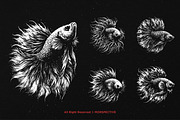 10 Bundle Dark Art Betta Fish, an Illustration by Morspective (Thumbnail 3 of 7)
