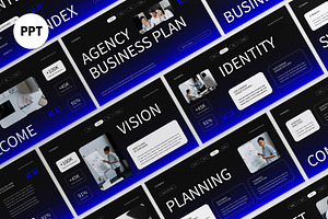 Blue Agency Business Plan PPT, a Presentation Template by graphicook