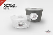 Round Lid Deli Containers Mockup, a Cups & Container Mockup by INCDesign (Thumbnail 1 of 8)