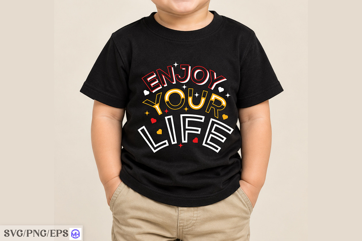 Enjoy Your Life T-Shirt Design SVG, a Seasonal Illustration by mh_arif (Photo 3 of 3)