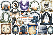 Watercolor Spooky Halloween Frames, an Illustration by Canvas Craft (Thumbnail 1 of 8)