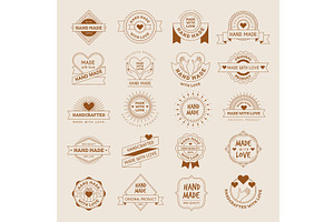 Made with love. Badges for hand made, a Graphic by Onyx
