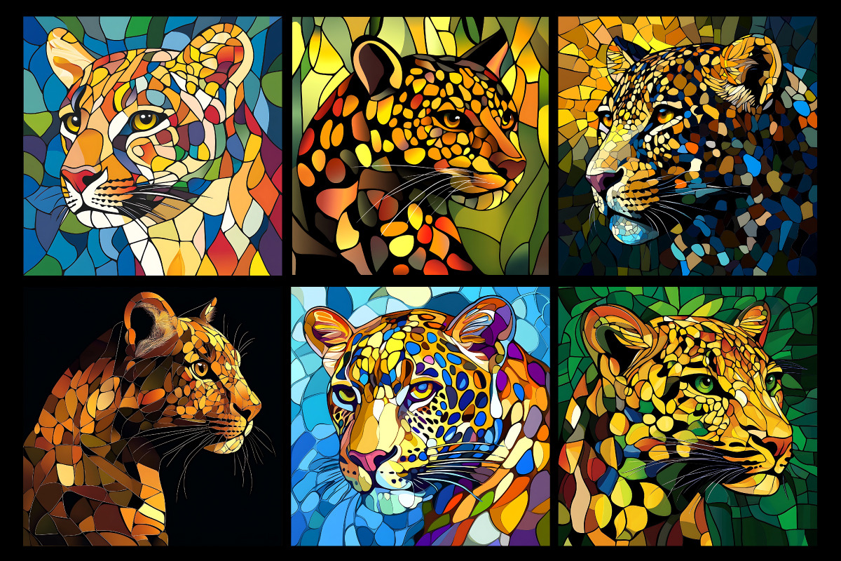 Stained Glass Leopard Coloring Pages, an Animal Illustration by protabsorkar11 (Photo 6 of 6)
