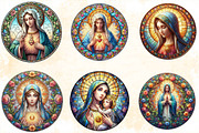Mother Mary Stained Glass Sublimati, an Illustration by SVGArt (Thumbnail 2 of 2)