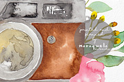 Vintage Cameras & Flowers Clipart, a Decorative Illustration by MaraquelaStudio (Thumbnail 6 of 6)