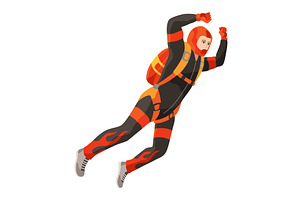 Cartoon skydiver character, a Sport Illustration by Things for designers
