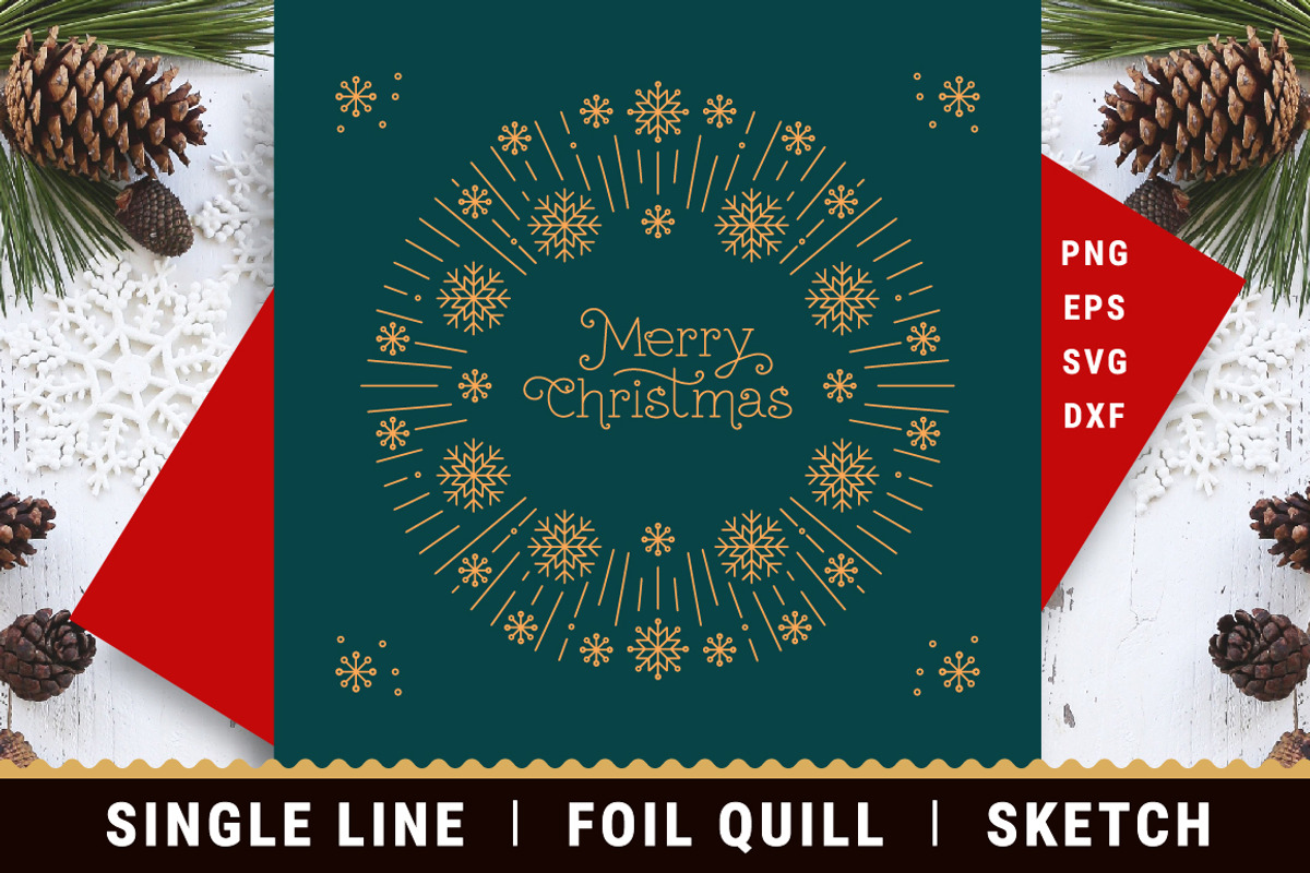 Single Line Christmas Foil Quill SVG, an Object Graphic by ClipartMuchLove (Photo 5 of 6)