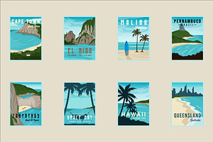 set various island or beach posters, a Poster Template by zyxroun shop