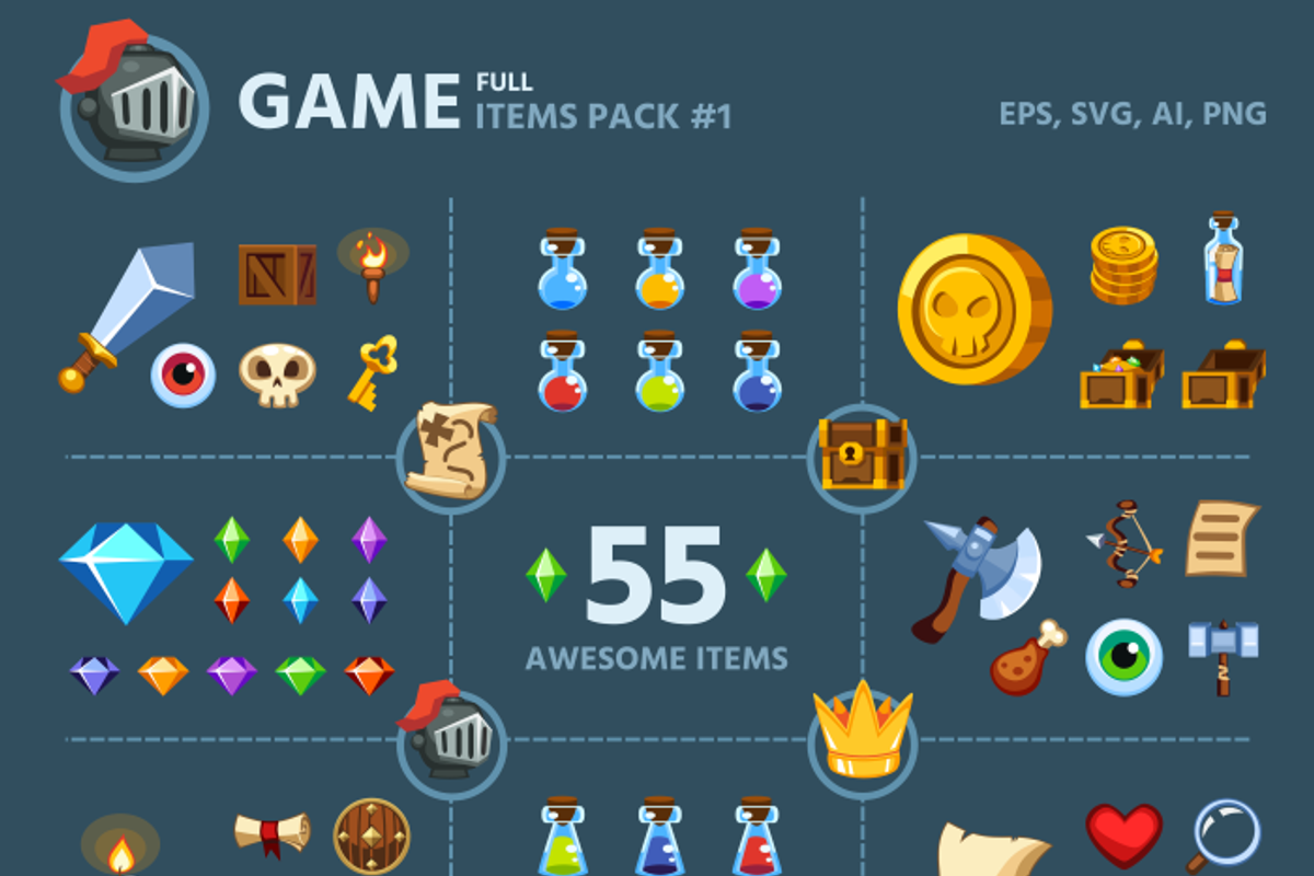 Game Items Pack #1, an Object Graphic by AhNinniah (Photo 1 of 3)