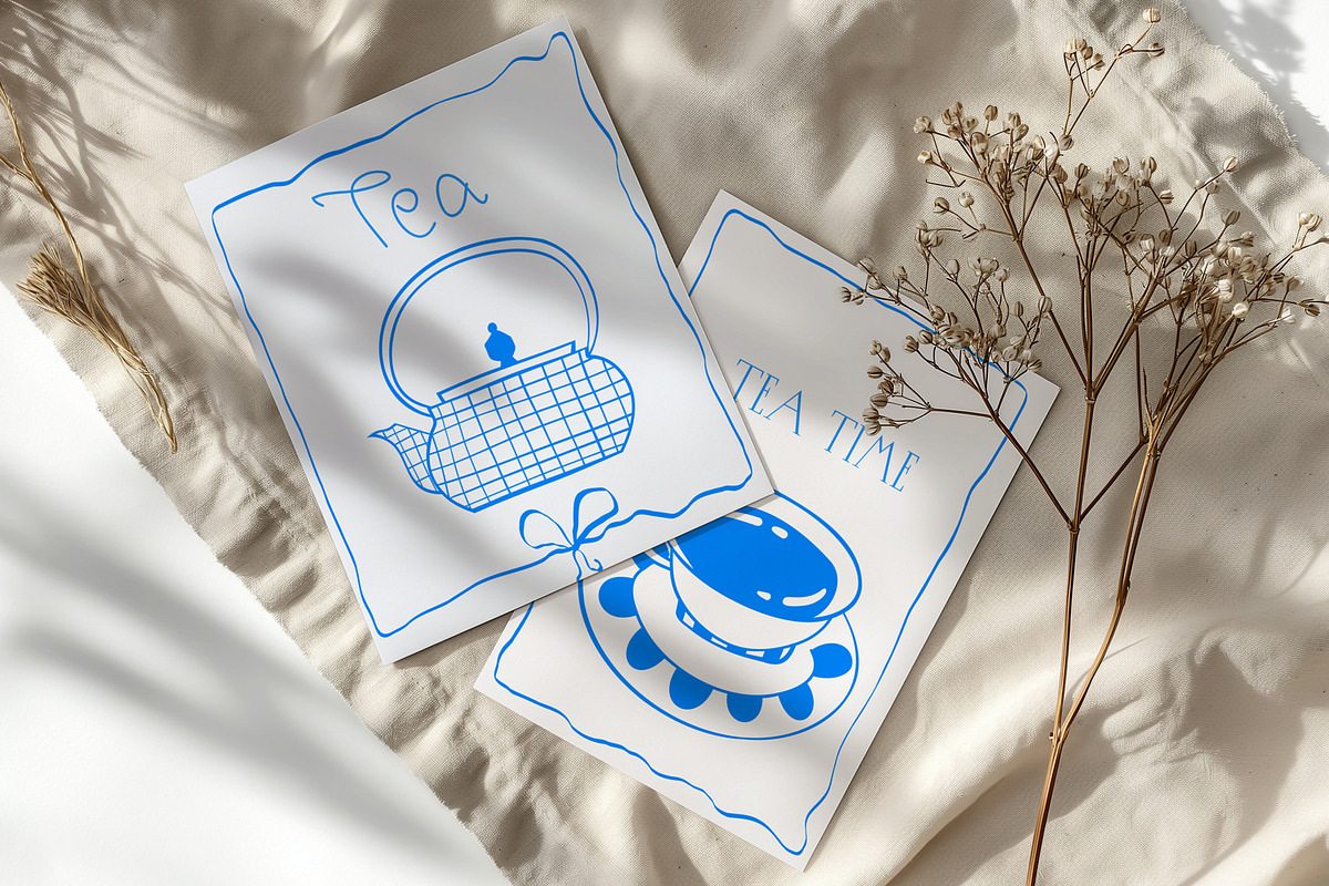 Tea Time line art, a Food Illustration by Carpet Tapete Pretzel (Photo 5 of 7)