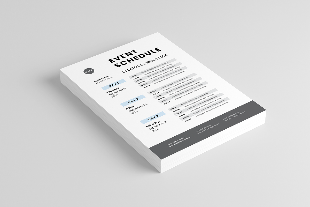 Event Schedule | MS Word & Indesign, a Flyer Template by Leaflove (Photo 2 of 5)