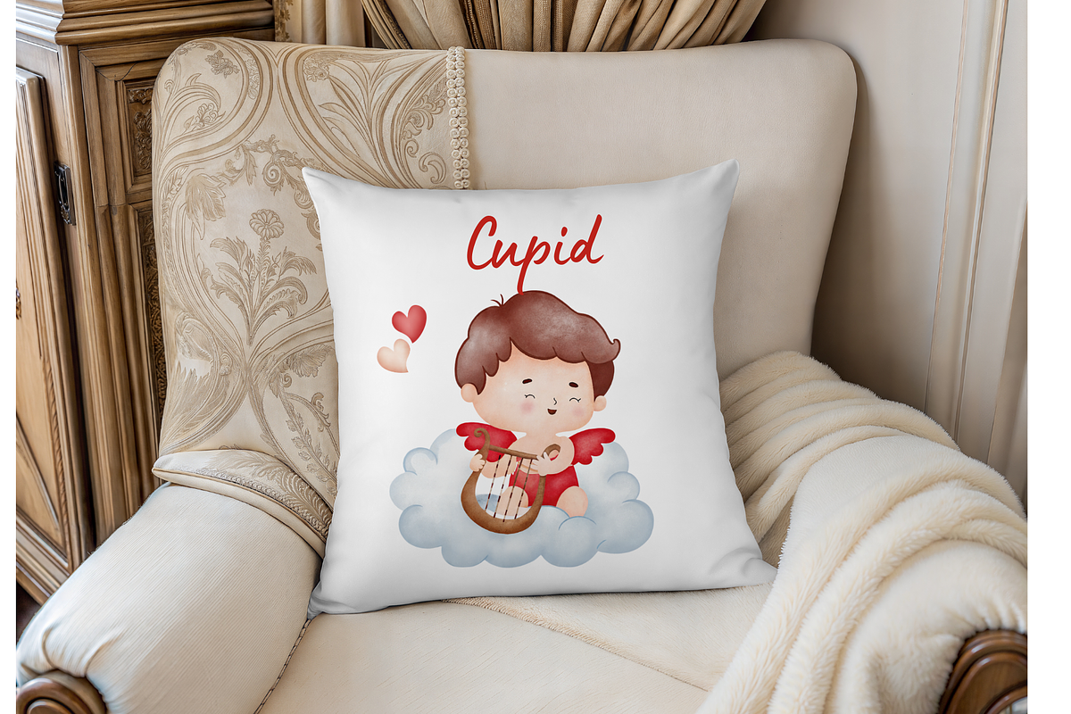 Cute Cupid Valentine Clipart Set, an Illustration by MockupWizard (Photo 5 of 5)