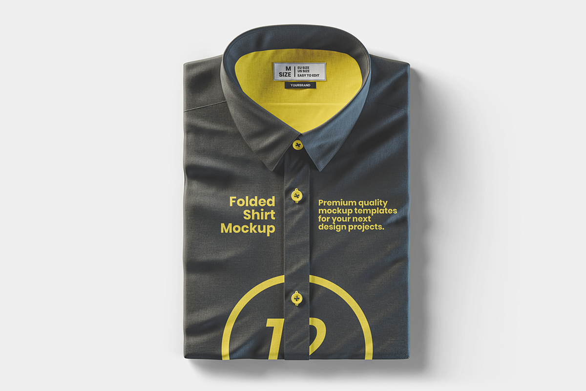 Folded Collar T-Shirt Mockup, a Shirt Mockup by Se٧enStudio (Photo 2 of 2)
