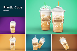 Plastic Cups Mockup