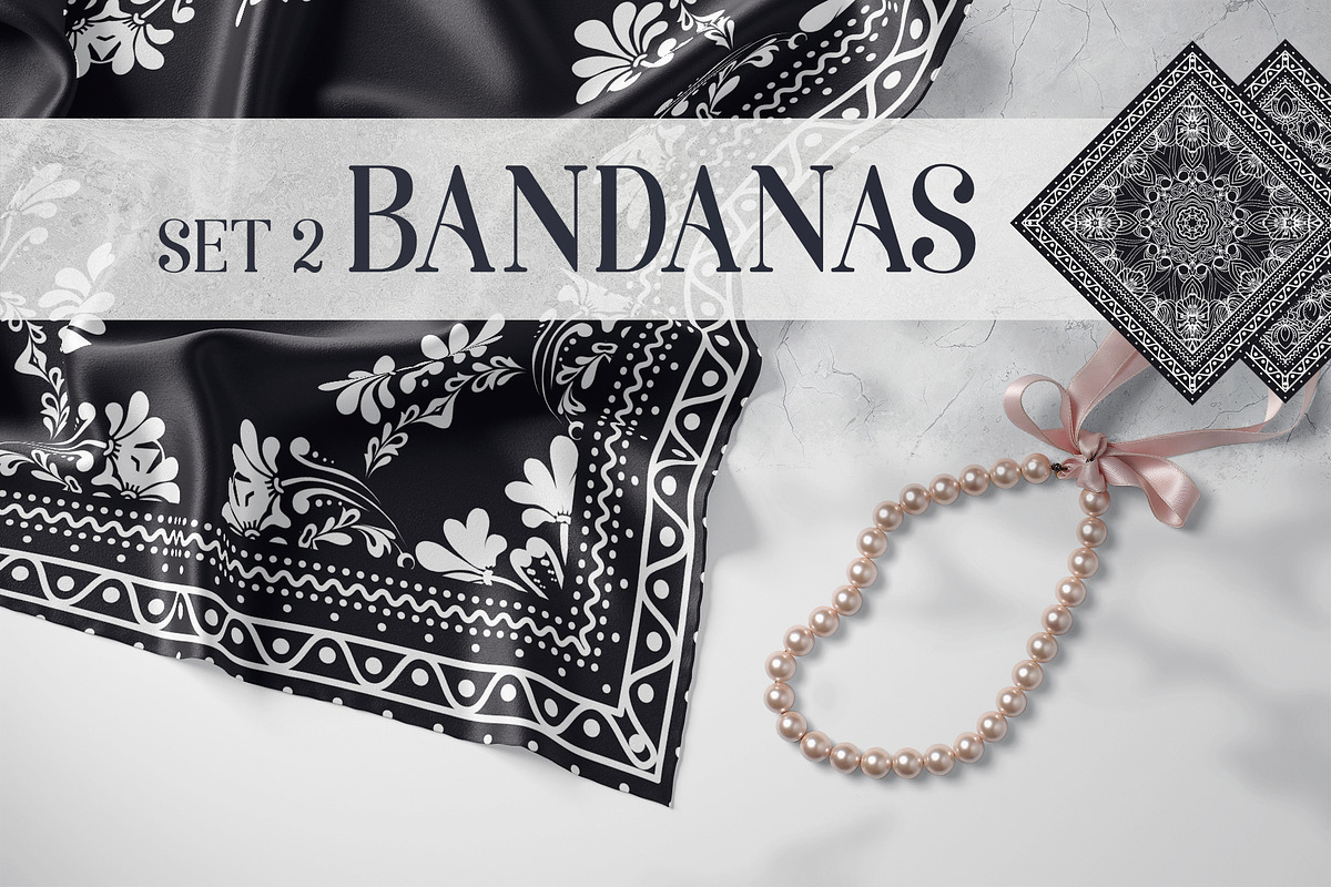 Bandanas silk scarf set 2, a Pattern Graphic by ilonitta (Photo 1 of 3)