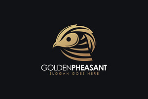 Abstract golden pheasant logo icon, a Branding & Logo Template by DOMHOUZE
