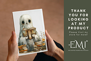 Boho Ghosts Reading Clipart, an Illustration by NadiaTheronArt (Thumbnail 4 of 4)