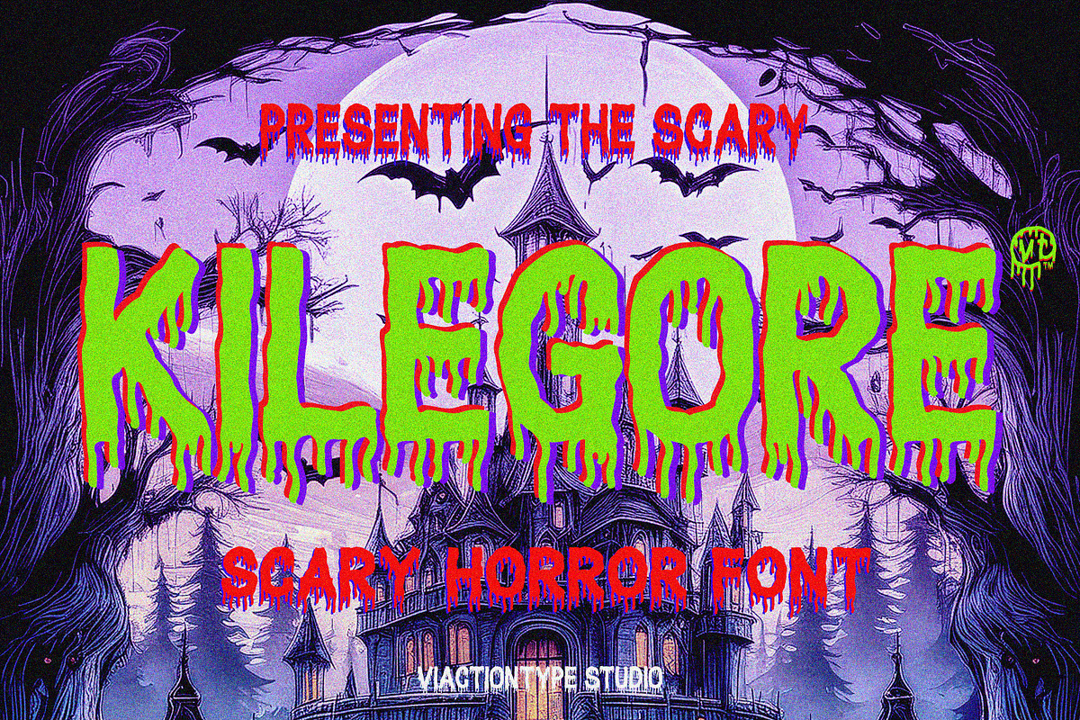 VT Kilegore - Scary Horror Font, a Sans Serif Font by ViactionType (Photo 1 of 8)