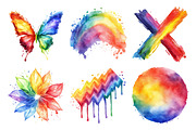 Rainbow Paint Splash Clipart, an Illustration by Daily.Designs (Thumbnail 3 of 5)