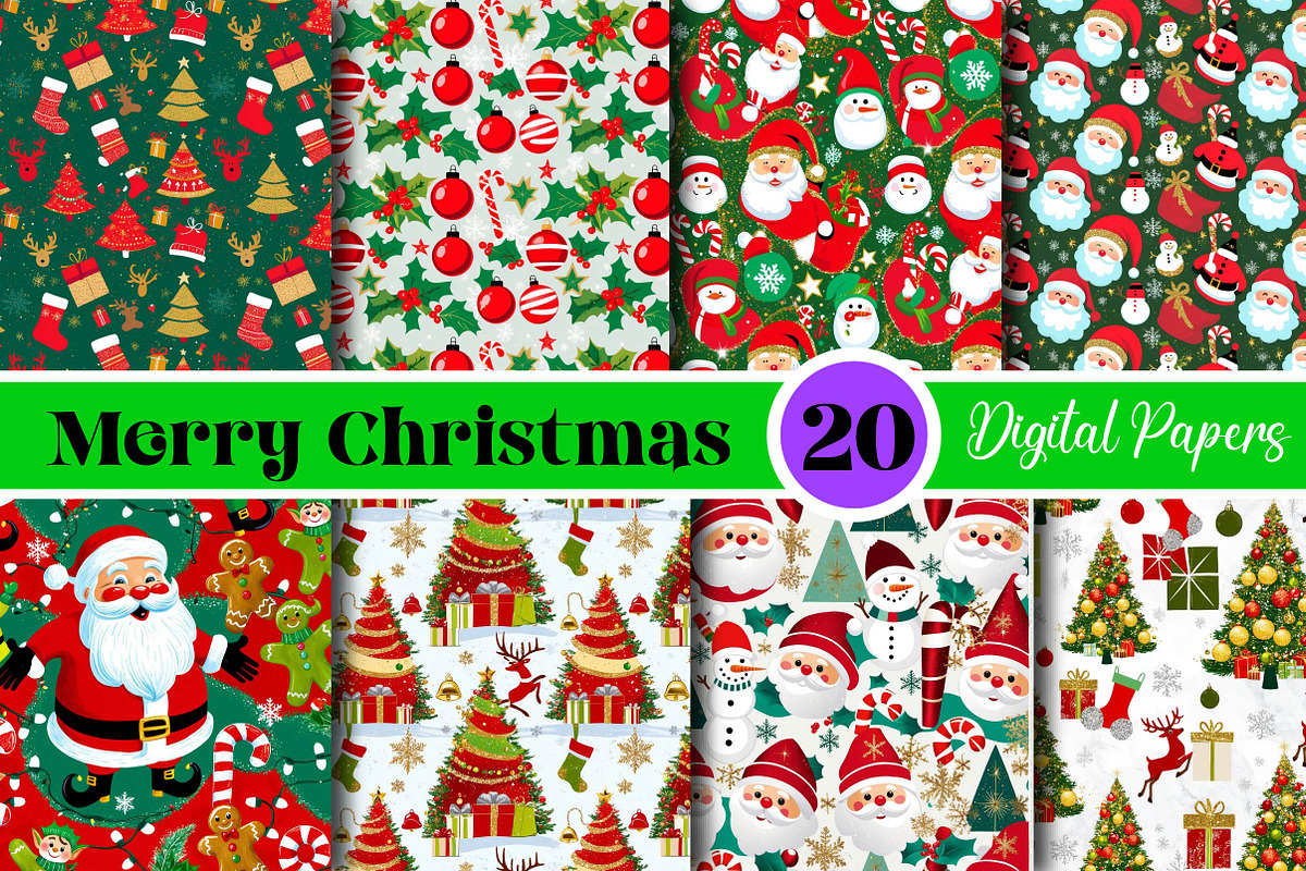 Merry Christmas Seamless Papers, a Background Photo by Wow Magic (Photo 2 of 2)