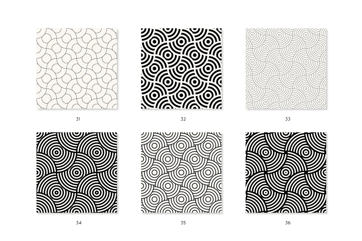 Concentric Seamless Patterns Bundle, a Pattern Graphic by Curly_Pat (Photo 9 of 15)