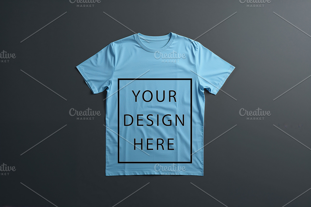 T-Shirt Mockup - Sky Blue Edition, a Shirt Mockup by ForhadGFX (Photo 6 of 12)