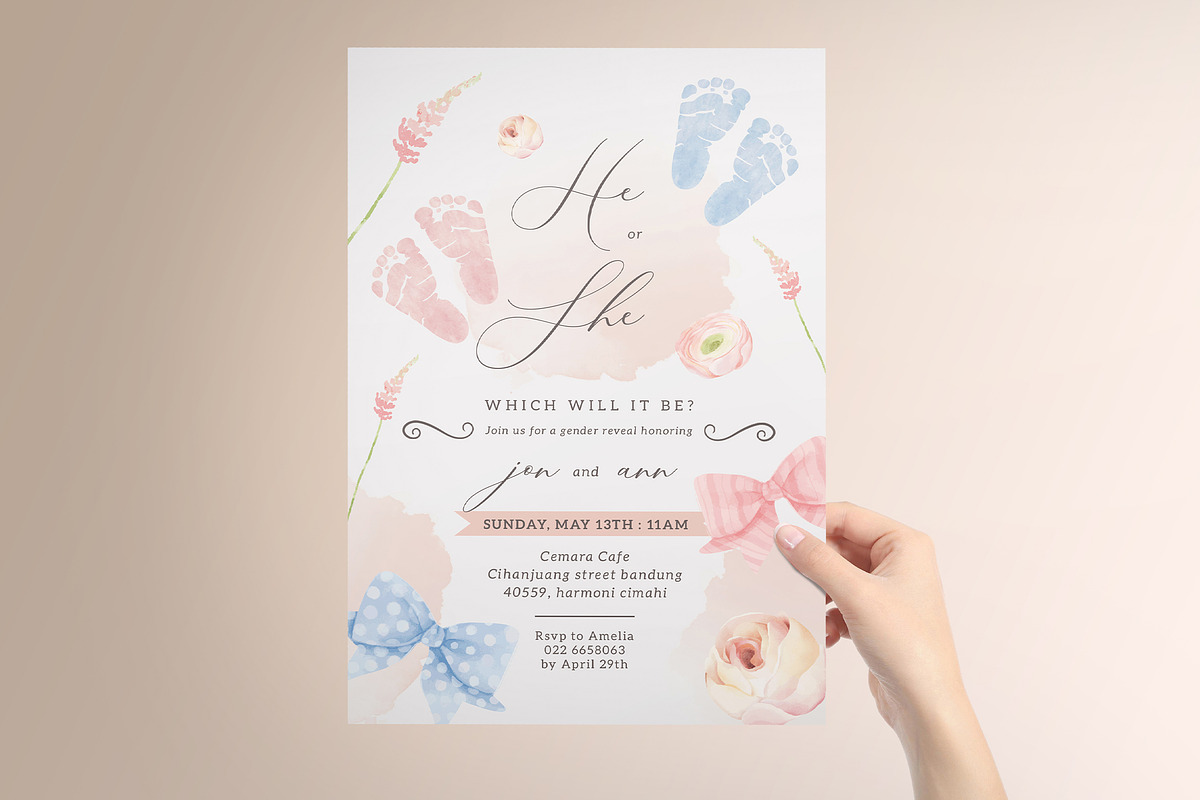 Baby Gender Reveal Invitation, an Invitation Template by Aarley Kaiven (Photo 2 of 2)