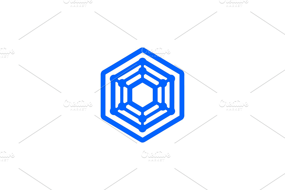 Hexagon Geometric Tech Logo, a Branding & Logo Template by Vectorium Studio (Photo 1 of 9)