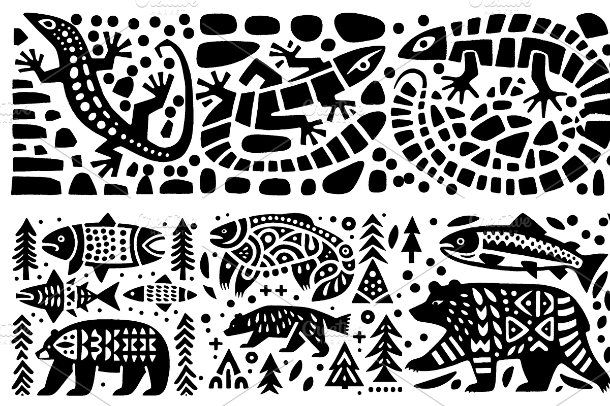 Vintage Animals and Fish Folk Art, an Illustration by devastd (Photo 22 of 30)