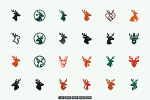 Deer Head Logo Collection, a Branding & Logo Template by Vectorium Studio