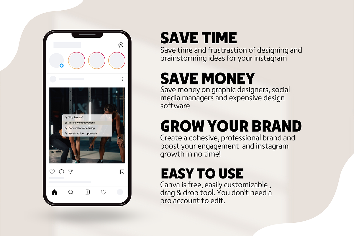 Personal Trainer Instagram Templates, a Social Media Template by EliteMatidi (Photo 2 of 9)