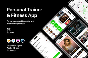 Personal Trainer & Fitness App, an UI Kit Template by flr.24
