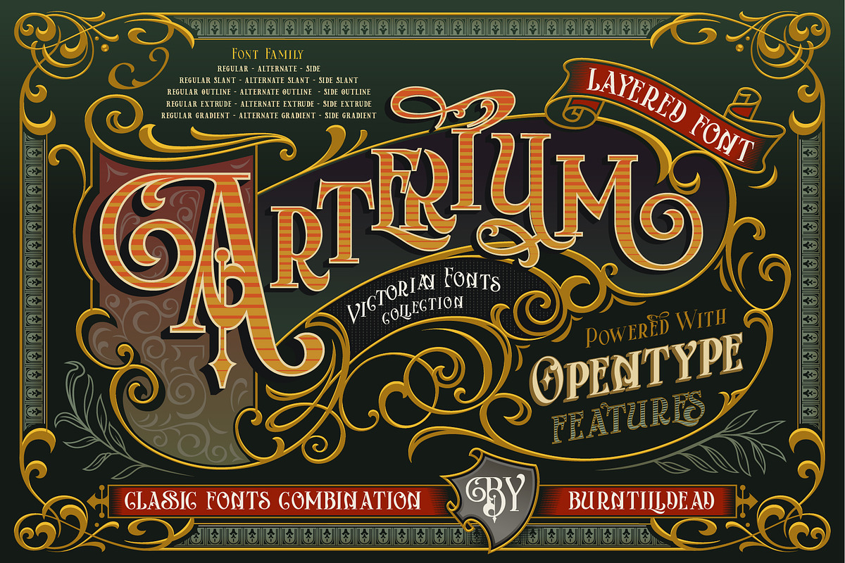 Arterium, a Serif Font by Burntilldead (Photo 1 of 12)