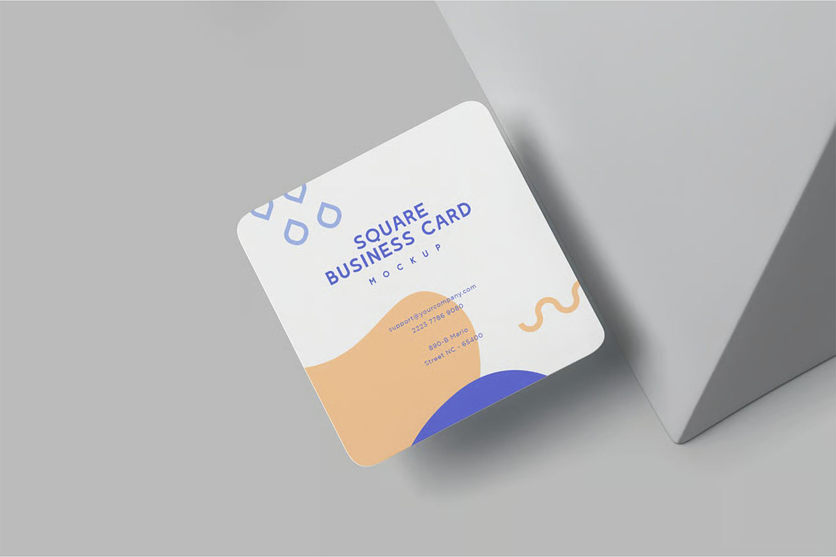 Square Business Card Mockups, an Advertising Mockup by megostudi0 (Photo 4 of 7)