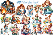 Mom and Sons Customizable Clipart, an Illustration by DreamCafeArt (Thumbnail 1 of 6)