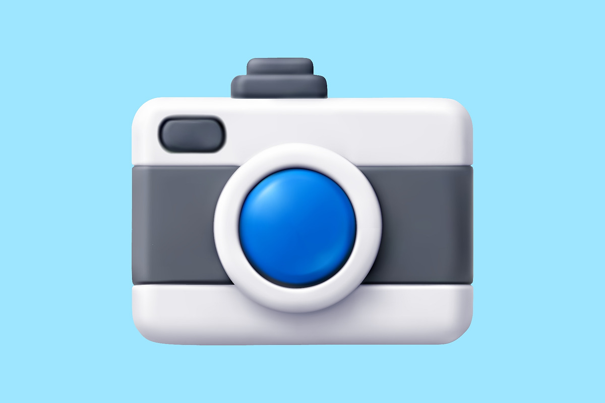 3D compact camera with blue lens, a Technology Illustration by Abscent (Photo 2 of 3)
