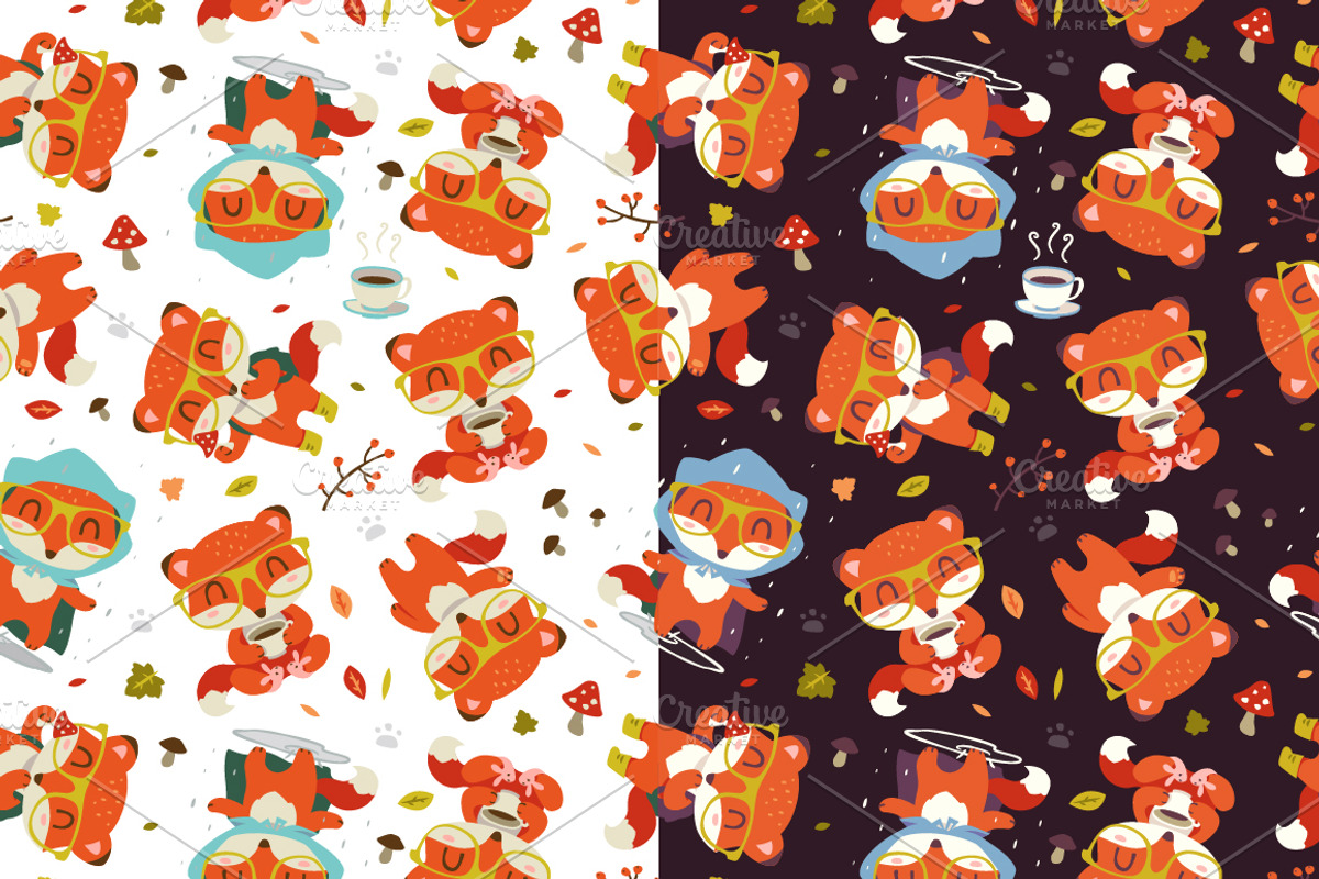 Cartoon autumn fox set, an Animal Illustration by SunnyWS (Photo 7 of 9)