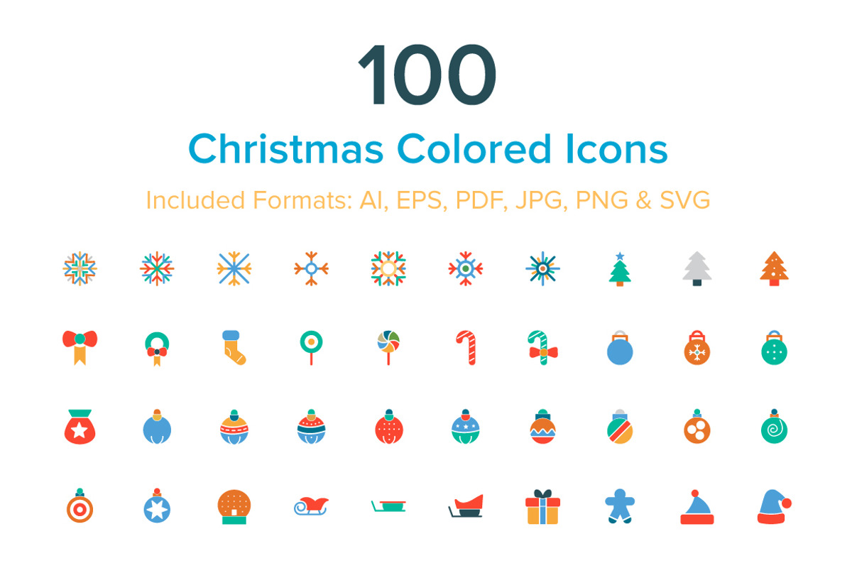 100 Christmas Colored Icons, a Solid Icon by Creative Stall (Photo 1 of 2)