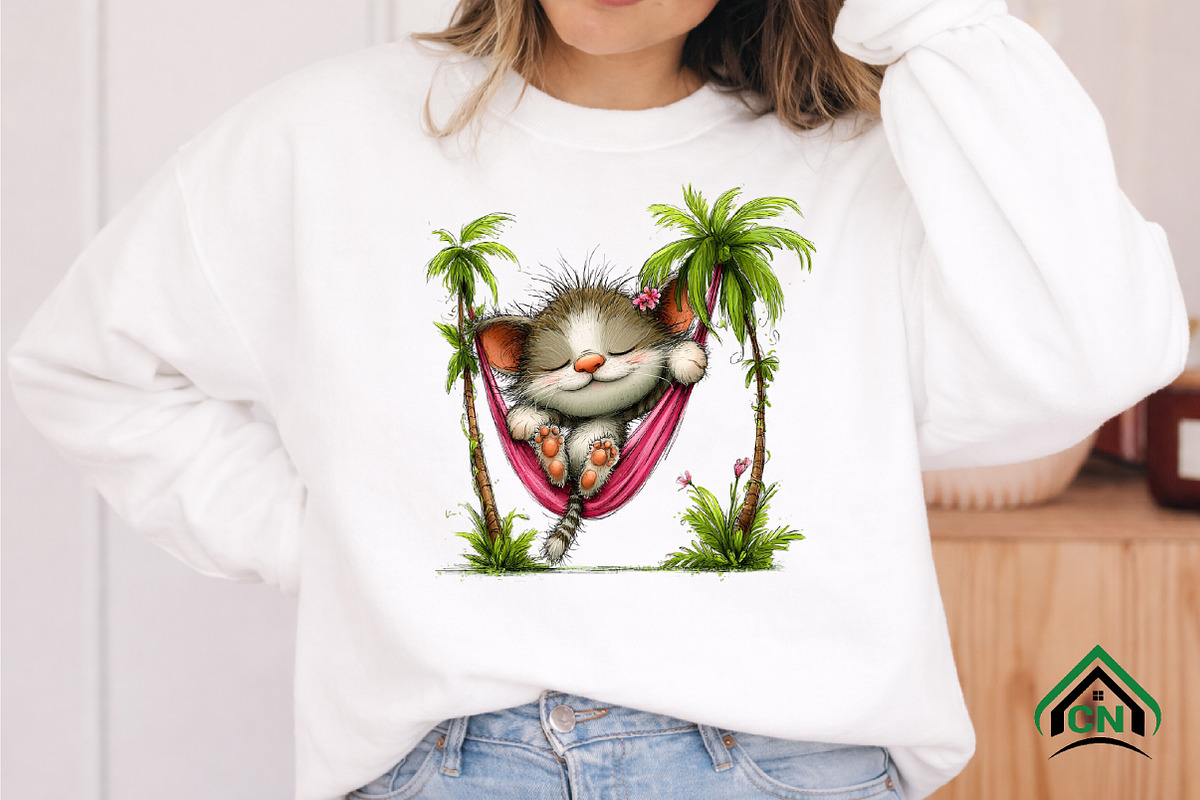 Whimsical Summer Cats Clipart, an Illustration by Craft Nest (Photo 8 of 12)