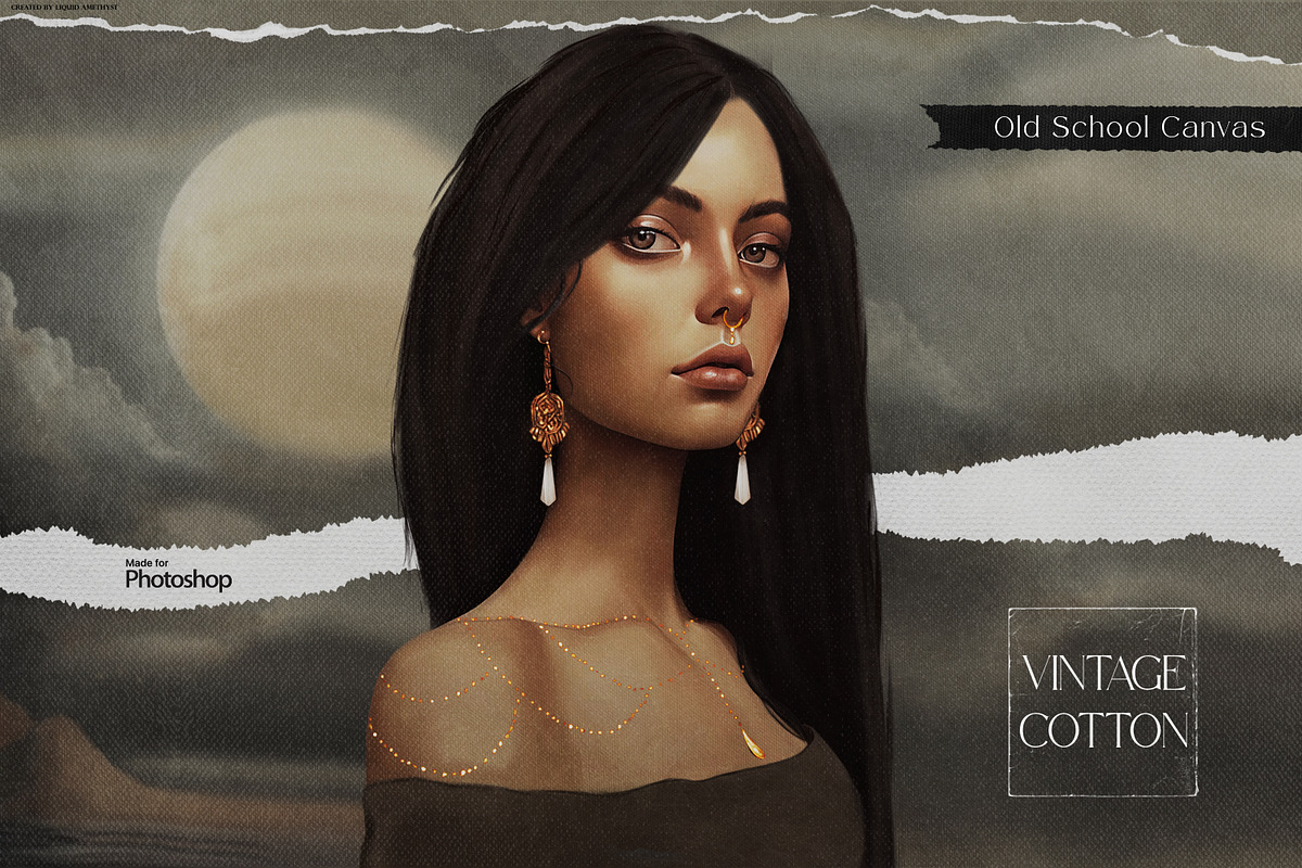 Vintage Cotton Photoshop Overlays, a Brush Add-On by Liquid Amethyst Art (Photo 5 of 7)