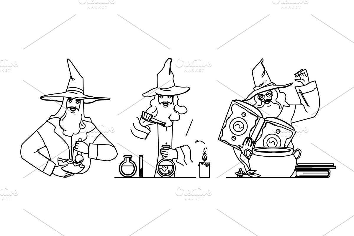 old alchemist vector, a Person Illustration by pikepicture