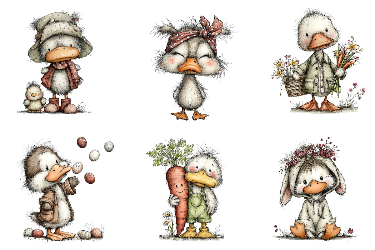 Whimsical easter duck clipart, an Illustration by CreationArt (Photo 4 of 5)