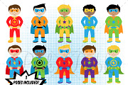Boy Superhero Clipart & Vectors, an Illustration by PinkPueblo (Thumbnail 2 of 3)