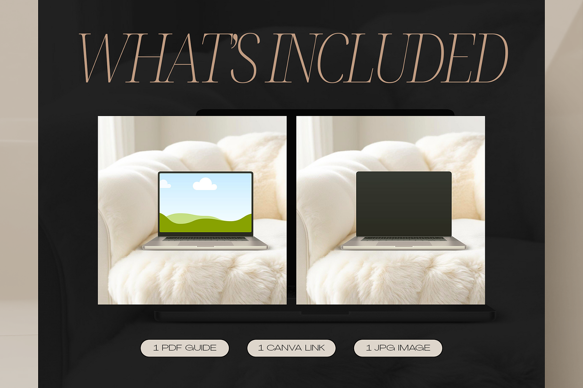 Canva Macbook Mockup Template, a Device Mockup by Creatif Foundry (Photo 3 of 9)